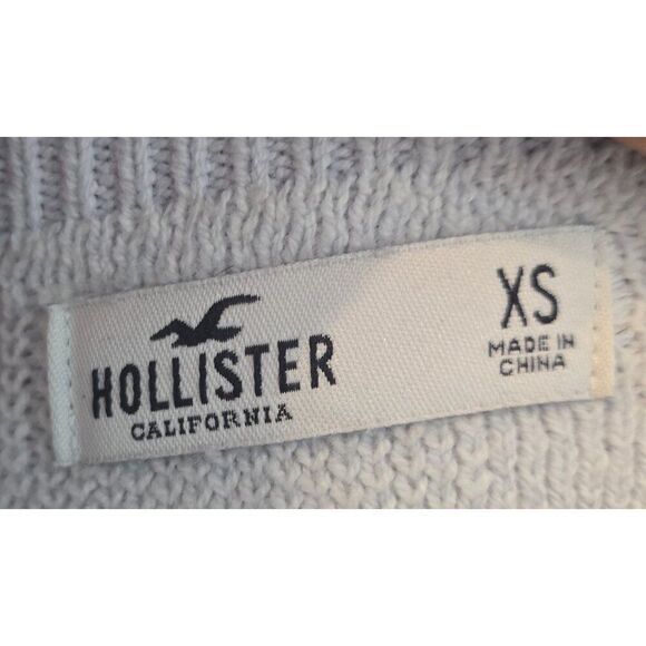 Hollister Womens XS Knit Cropped Plaid Tank Top Light Blue & White fairycore - Picture 6 of 9